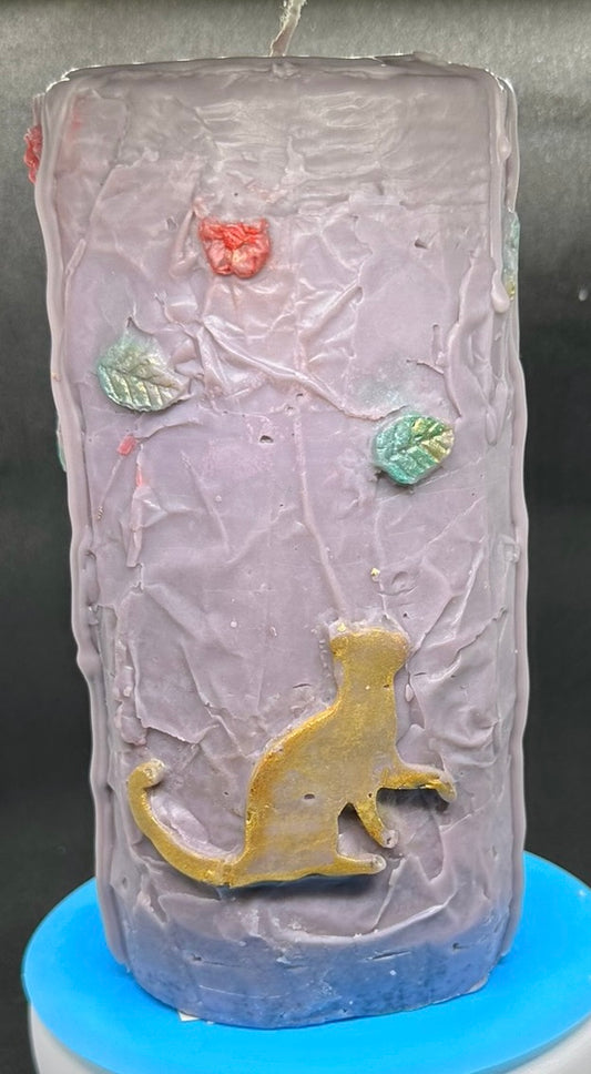 Autumn cat pillar candles