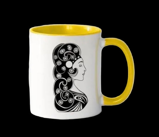 Sun and moon goddess mug