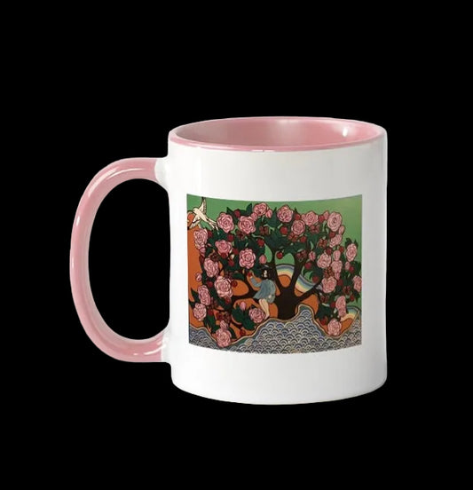 Girl in the Apple tree mug